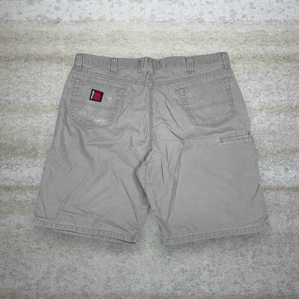 Vintage Y2K Wrangler Riggs Carpenter Shorts 40x10 Baggy Wheat Tan Thick Canvas